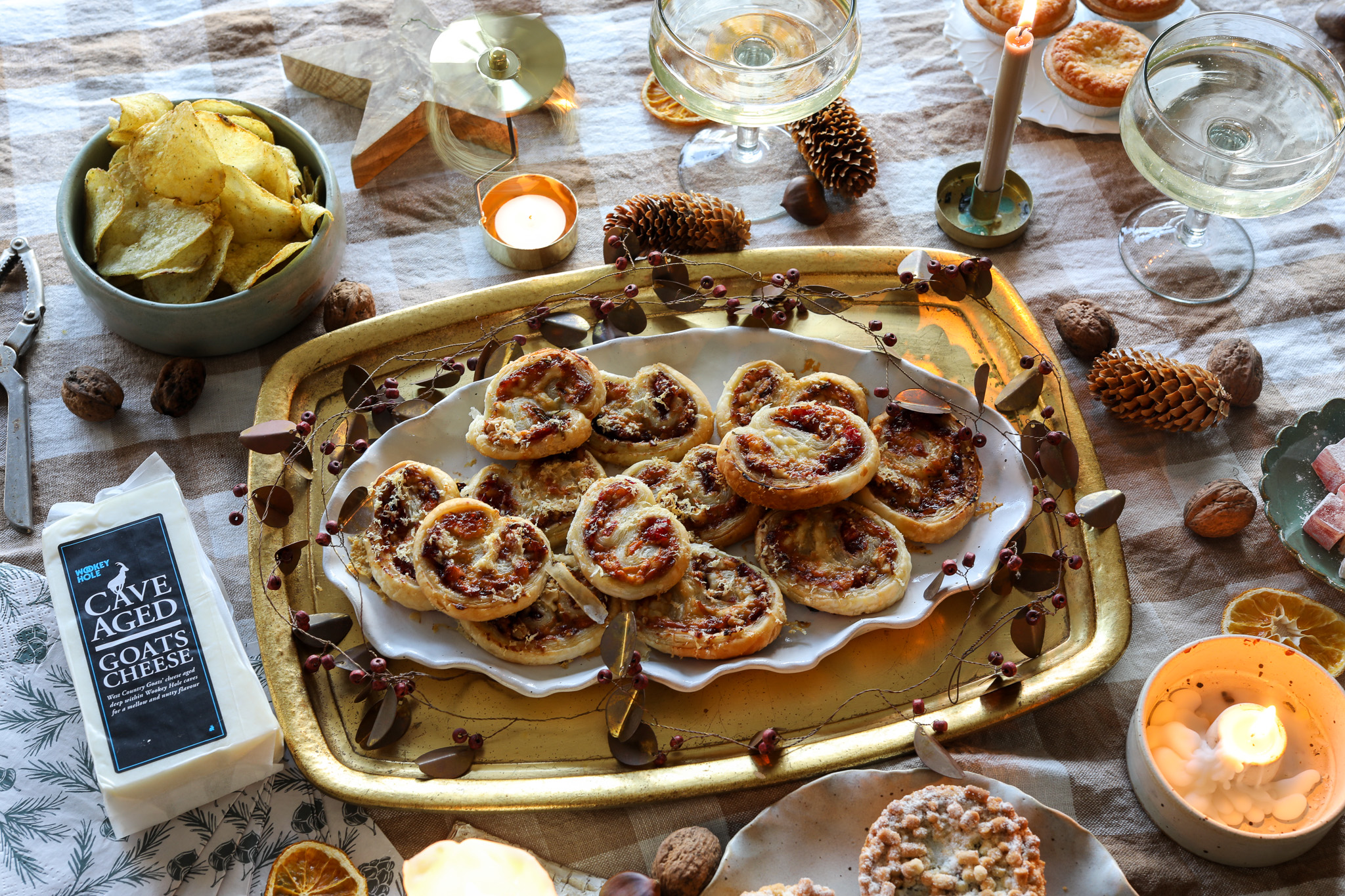 Cave Aged Goats Cheese & Cranberry Palmiers